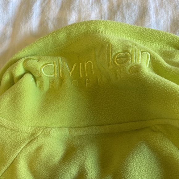 COPY - Calvin Klein Lime green, zip up fleece coat size small - Picture 5 of 5
